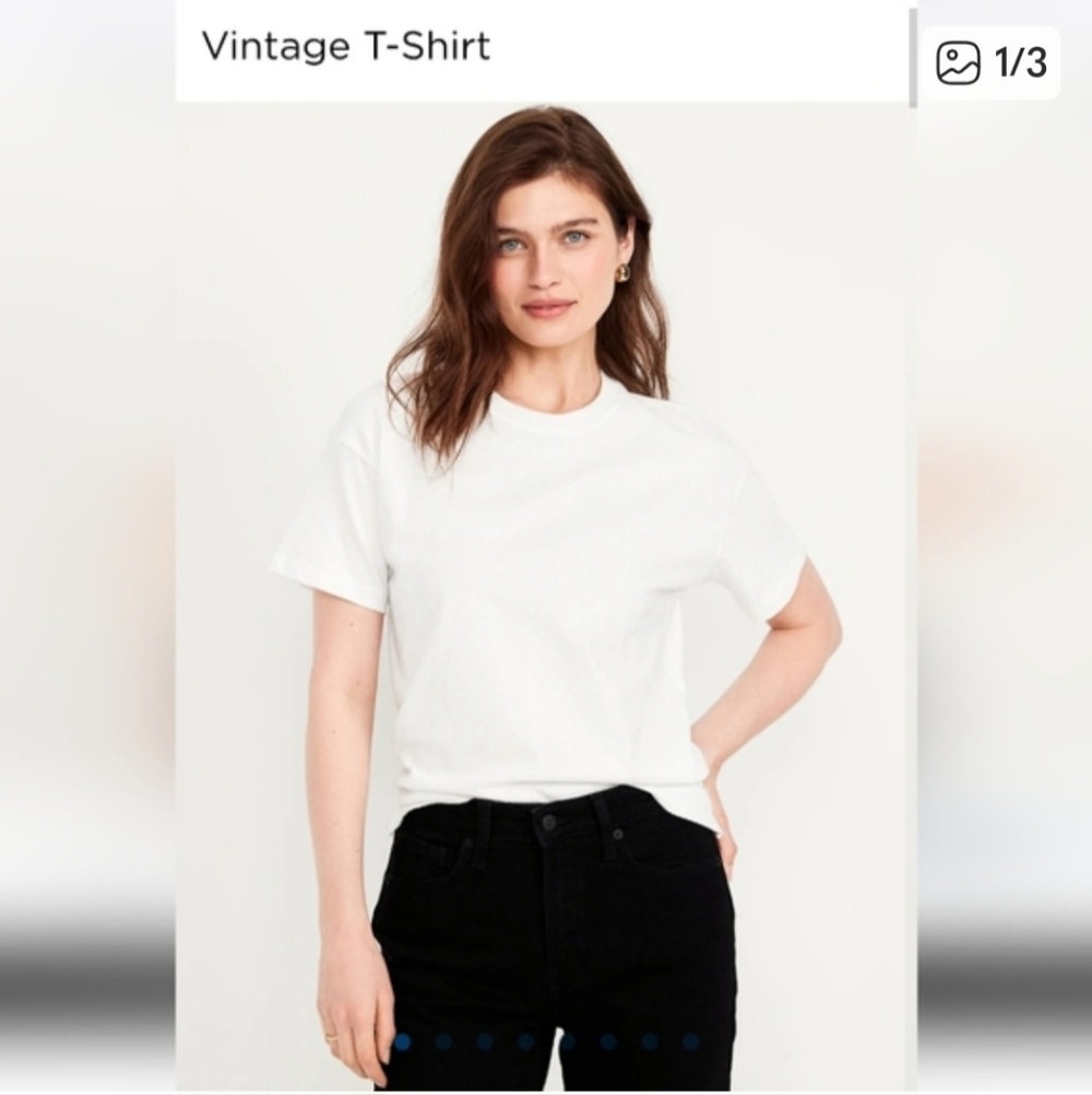 NWT Women's Old Navy Vintage Classic White T-Shirt Small